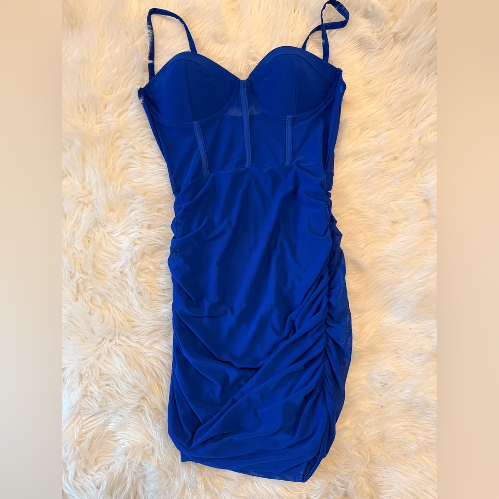 SHEIN Blue Bodycon Dress Sweetheart Neckline Cocktail